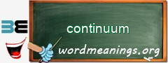 WordMeaning blackboard for continuum